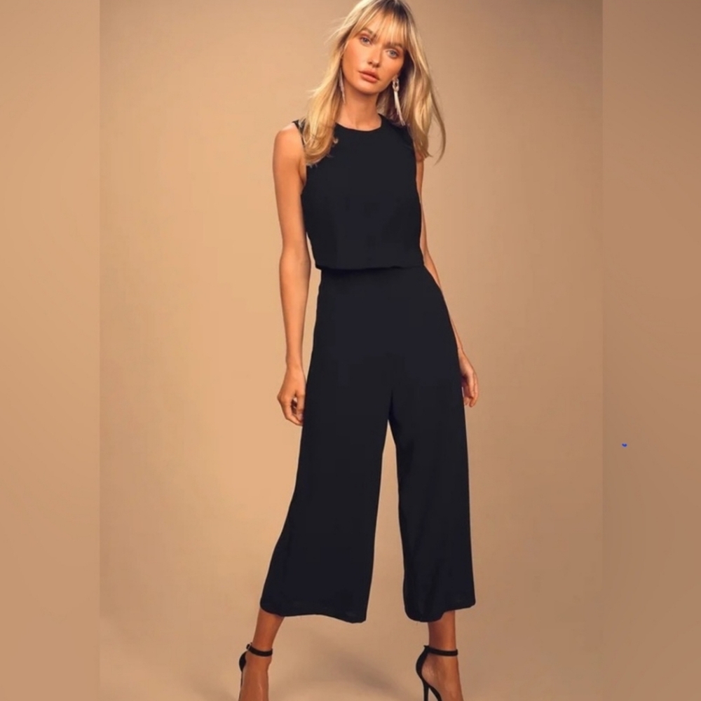 Lulu’s Glam-bition Black Backless Midi Jumpsuit